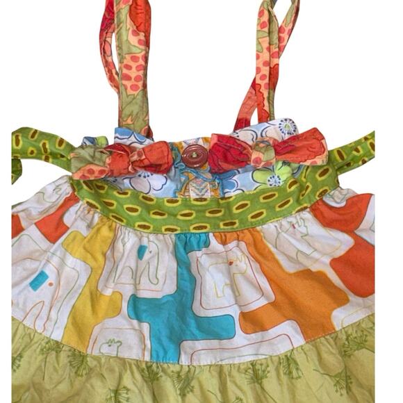 Matilda Jane Platinum Dress Size 2 #5/20 Zoo Elephant Print Tiered Play Dress - Picture 9 of 16